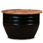 vidaXL Mesa de centro de madera maciza reciclada negra forma de barril vidaXL Mesa de centro de madera maciza reciclada negra forma de barril