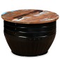 vidaXL Mesa de centro de madera maciza reciclada negra forma de barril vidaXL Mesa de centro de madera maciza reciclada negra forma de barril