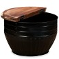 vidaXL Mesa de centro de madera maciza reciclada negra forma de barril vidaXL Mesa de centro de madera maciza reciclada negra forma de barril