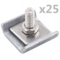 vidaXL Conector de enrejado 25 sets plateado vidaXL Conector de enrejado 25 sets plateado