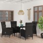 vidaXL Juego de comedor de jardín 5 piezas con cojines negro vidaXL Juego de comedor de jardín 5 piezas con cojines negro