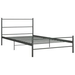 vidaXL Estructura de cama de metal gris 90x200 cm