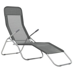 vidaXL Tumbonas plegables 2 unidades textilene gris antracita