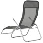 vidaXL Tumbonas plegables 2 unidades textilene gris antracita vidaXL Tumbonas plegables 2 unidades textilene gris antracita