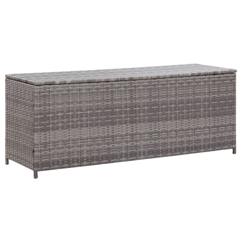 vidaXL Caja de almacenaje de jardín ratán sintético gris 150x50x60 cm vidaXL Caja de almacenaje de jardín ratán sintético gris 150x50x60 cm