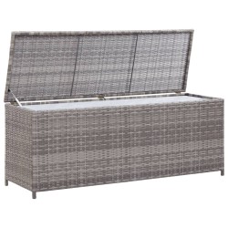 vidaXL Caja de almacenaje de jardín ratán sintético gris 150x50x60 cm