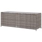vidaXL Caja de almacenaje de jardín ratán sintético gris 150x50x60 cm vidaXL Caja de almacenaje de jardín ratán sintético gris 150x50x60 cm