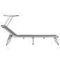 vidaXL Tumbona plegable con toldo aluminio y textilene gris vidaXL Tumbona plegable con toldo aluminio y textilene gris