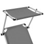 vidaXL Tumbona plegable con toldo aluminio y textilene gris vidaXL Tumbona plegable con toldo aluminio y textilene gris