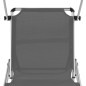 vidaXL Tumbona plegable con toldo aluminio y textilene gris vidaXL Tumbona plegable con toldo aluminio y textilene gris
