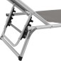 vidaXL Tumbona plegable con toldo aluminio y textilene gris vidaXL Tumbona plegable con toldo aluminio y textilene gris