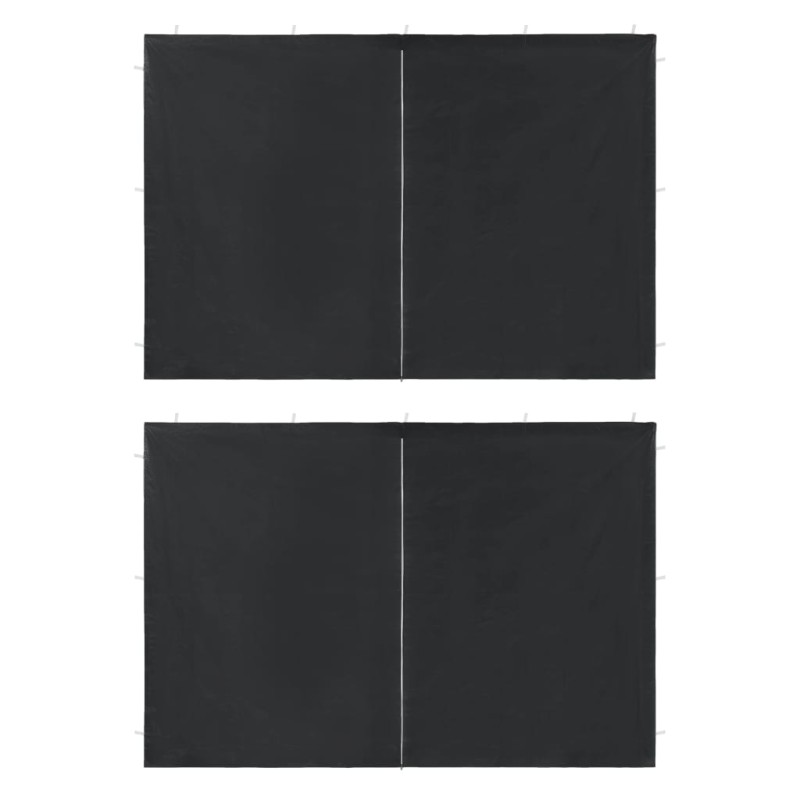 vidaXL Paredes para carpas de fiesta con cremallera 2 uds PE antracita vidaXL Paredes para carpas de fiesta con cremallera 2 uds PE antracita