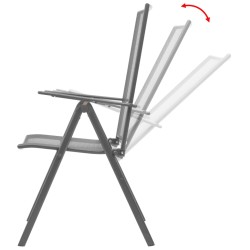 vidaXL Sillas de jardín apilables 2 unidades acero gris
