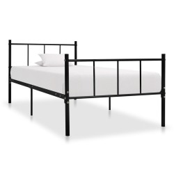 vidaXL Estructura de cama de metal negro 90x200 cm