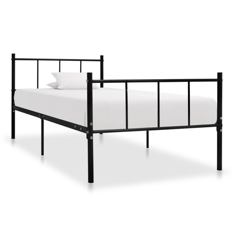 vidaXL Estructura de cama de metal negro 90x200 cm vidaXL Estructura de cama de metal negro 90x200 cm