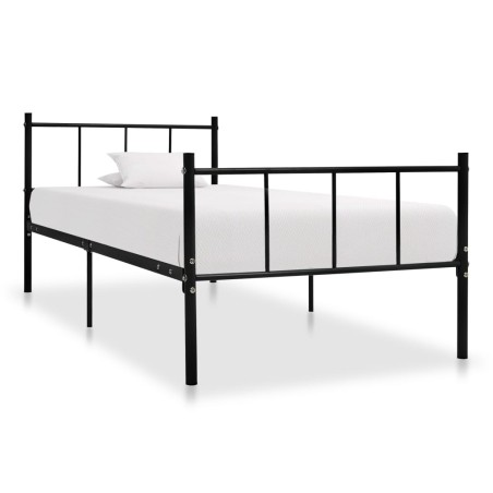 vidaXL Estructura de cama de metal negro 90x200 cm
