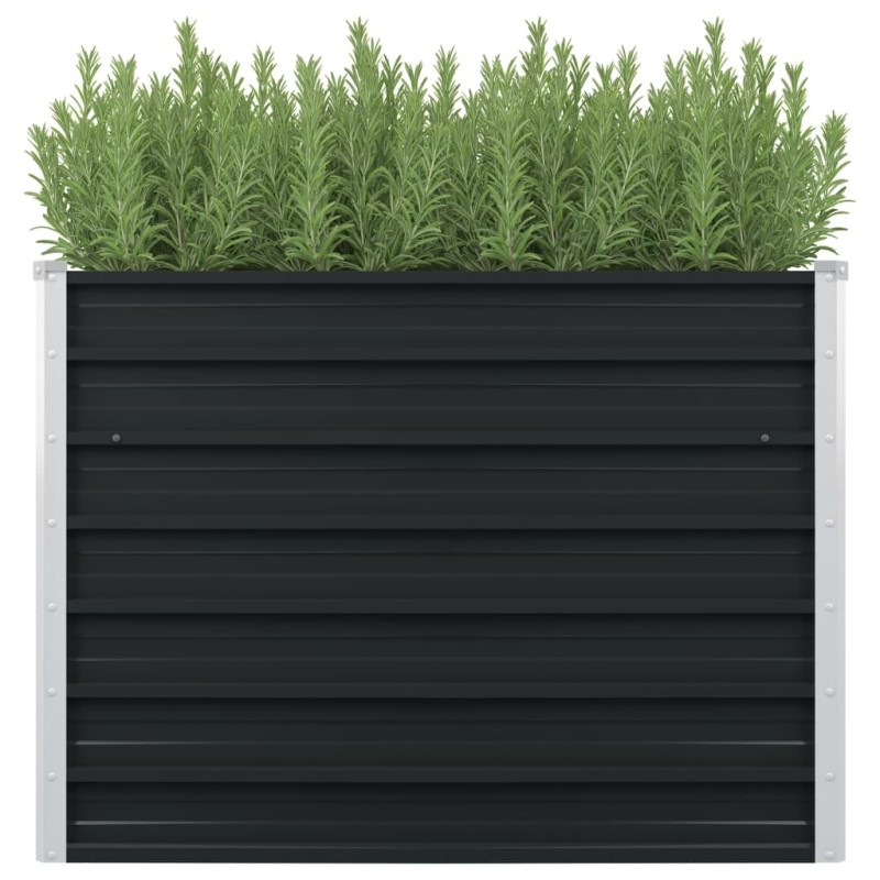 vidaXL Jardinera elevada acero galvanizado gris antracita 100x100x77cm vidaXL Jardinera elevada acero galvanizado gris antracita 100x100x77cm