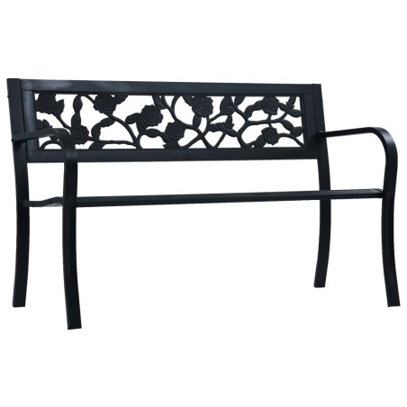 vidaXL Banco de jardín acero negro 125 cm
