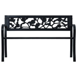 vidaXL Banco de jardín acero negro 125 cm