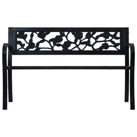 vidaXL Banco de jardín acero negro 125 cm