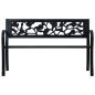vidaXL Banco de jardín acero negro 125 cm