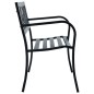 vidaXL Banco de jardín acero negro 125 cm