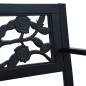 vidaXL Banco de jardín acero negro 125 cm