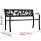 vidaXL Banco de jardín acero negro 125 cm