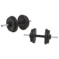 vidaXL Juego de pesas 30 kg barra y mancuernas vidaXL Juego de pesas 30 kg barra y mancuernas