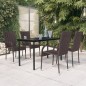 vidaXL Juego de comedor de jardín 5 piezas marrón y negro vidaXL Juego de comedor de jardín 5 piezas marrón y negro