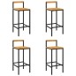 vidaXL Taburetes altos 4 uds madera de acacia y ratán sintético negro vidaXL Taburetes altos 4 uds madera de acacia y ratán sintético negro