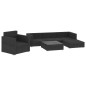 vidaXL Set muebles de jardín 6 piezas y cojines ratán sintético negro vidaXL Set muebles de jardín 6 piezas y cojines ratán sintético negro