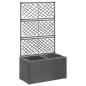 vidaXL Enrejado y arriate 2 macetas ratán sintético negro 58x30x107 cm vidaXL Enrejado y arriate 2 macetas ratán sintético negro 58x30x107 cm