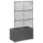 vidaXL Enrejado y arriate 2 macetas ratán sintético negro 58x30x107 cm vidaXL Enrejado y arriate 2 macetas ratán sintético negro 58x30x107 cm