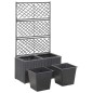 vidaXL Enrejado y arriate 2 macetas ratán sintético negro 58x30x107 cm vidaXL Enrejado y arriate 2 macetas ratán sintético negro 58x30x107 cm