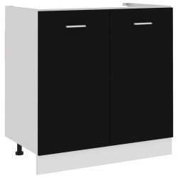 vidaXL Armario inferior fregadero contrachapada negro 80x46x81,5cm