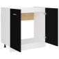 vidaXL Armario inferior fregadero contrachapada negro 80x46x81,5cm vidaXL Armario inferior fregadero contrachapada negro 80x46x81,5cm