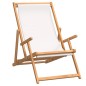 vidaXL Silla de playa plegable de madera maciza de teca crema vidaXL Silla de playa plegable de madera maciza de teca crema
