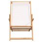 vidaXL Silla de playa plegable de madera maciza de teca crema vidaXL Silla de playa plegable de madera maciza de teca crema