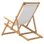 vidaXL Silla de playa plegable de madera maciza de teca crema vidaXL Silla de playa plegable de madera maciza de teca crema