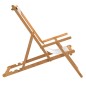 vidaXL Silla de playa plegable de madera maciza de teca crema vidaXL Silla de playa plegable de madera maciza de teca crema