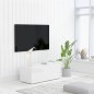 vidaXL Mueble TV madera contrachapada blanco brillante 80x34x30 cm