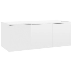 vidaXL Mueble TV madera contrachapada blanco brillante 80x34x30 cm