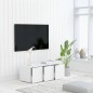 vidaXL Mueble TV madera contrachapada blanco brillante 80x34x30 cm