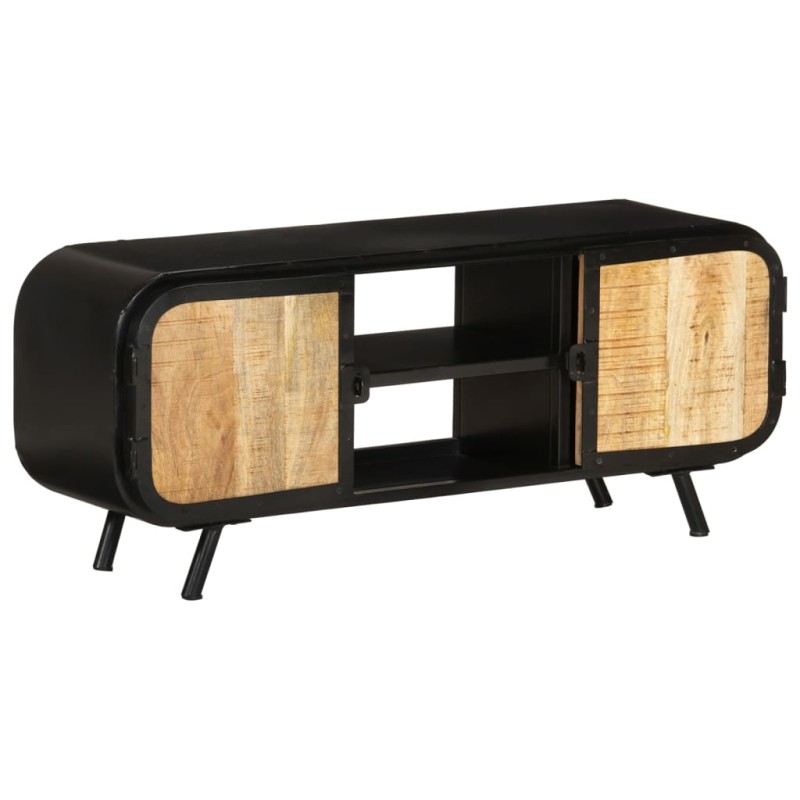 vidaXL Mueble para TV de madera maciza de mango rugosa 110x30x45 cm vidaXL Mueble para TV de madera maciza de mango rugosa 110x30x45 cm