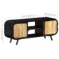 vidaXL Mueble para TV de madera maciza de mango rugosa 110x30x45 cm vidaXL Mueble para TV de madera maciza de mango rugosa 110x30x45 cm