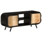 vidaXL Mueble para TV de madera maciza de mango rugosa 110x30x45 cm vidaXL Mueble para TV de madera maciza de mango rugosa 110x30x45 cm