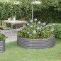 vidaXL Jardinera arriate acero recubrimiento polvo gris 140x140x36 cm vidaXL Jardinera arriate acero recubrimiento polvo gris 140x140x36 cm