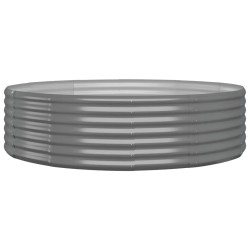 vidaXL Jardinera arriate acero recubrimiento polvo gris 140x140x36 cm