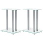 Set De 2 Transparente Cristal Vidrio De Seguridad Soporte De Altavoz